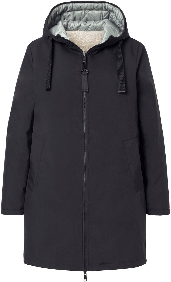Laurasøn - Dames - Omkeerbare jas van softshell waterafstotend capuchon - Zwart - Maat M