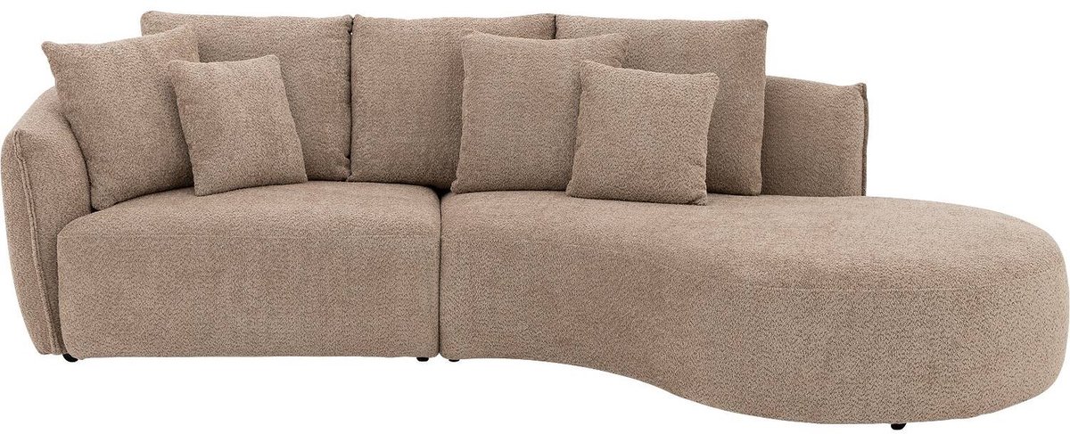 Goossens Hoekbank - Stof - Bruin - 294 x 85 x 164 cm - Rechts