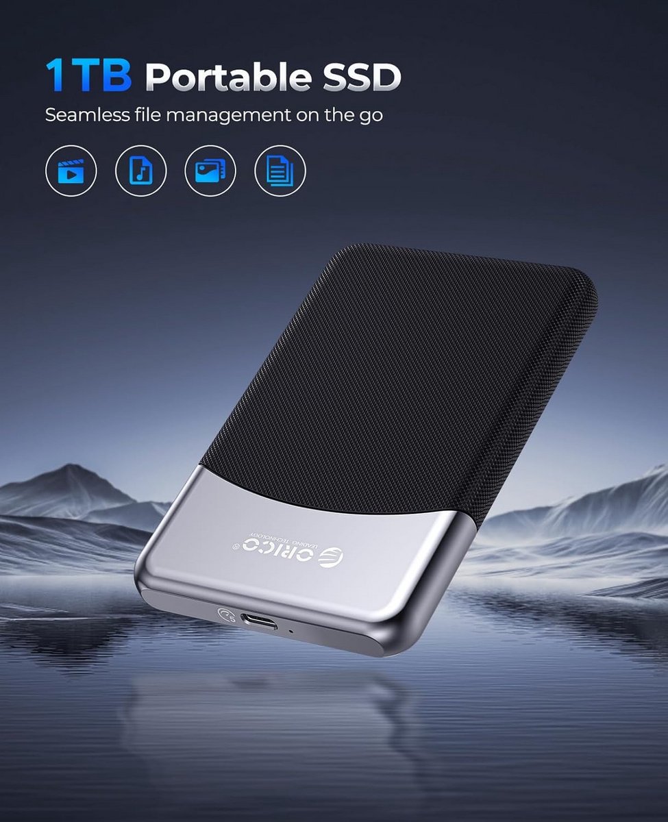 Externe SSD - Draagbare Opslag - Snelle Data Transfer - 5 Gbps Snelheid - 1 TB - Zwart