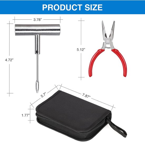 Bandenreparatieset - Bandengereedschap - Noodreparatie Banden - 46-delige Kit - Universeel - Zwart — afbeelding 5