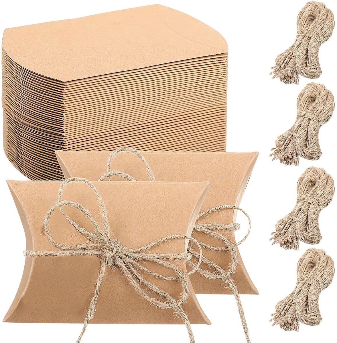 Dailygoods- Geschenkdozen 100 stuks - Kleine Kraftpapieren Dozen - Robuuste Verpakking - Stofdicht - Doe-het-zelf Gastgeschenken - 6 x 9 cm - Cadeauverpakking