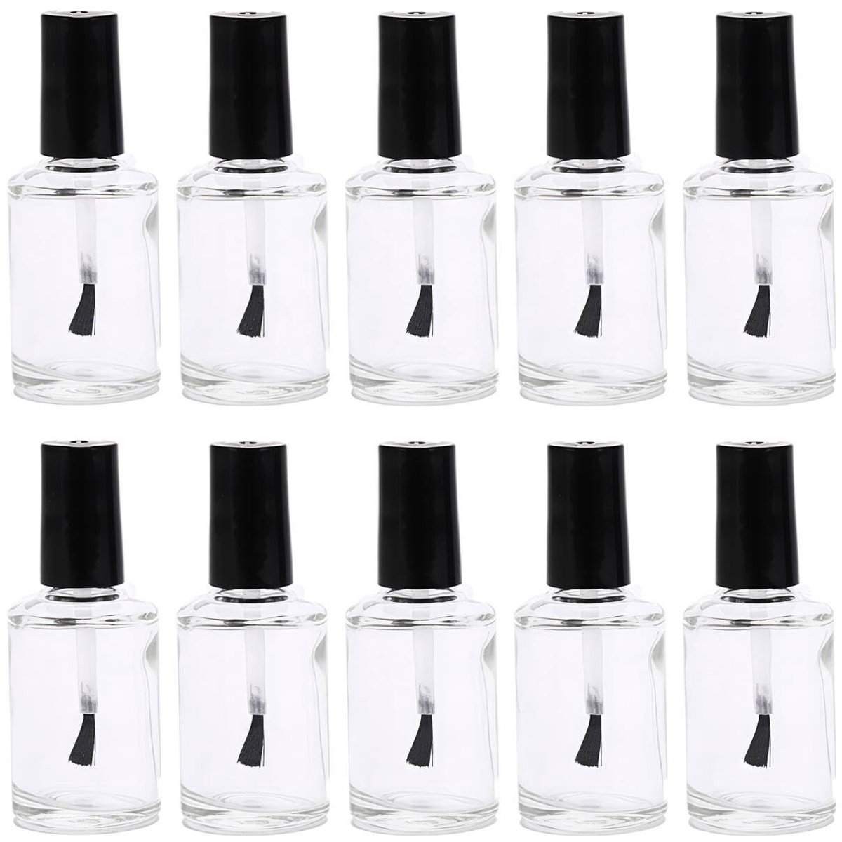 Dailygoods- Nagellakfles 10 Stuks - Doorzichtige Glazen Fles - 15ml/5,5 oz - Lekvrij - Duurzaam - Ideaal voor Nagelkunst - Nagelpotje