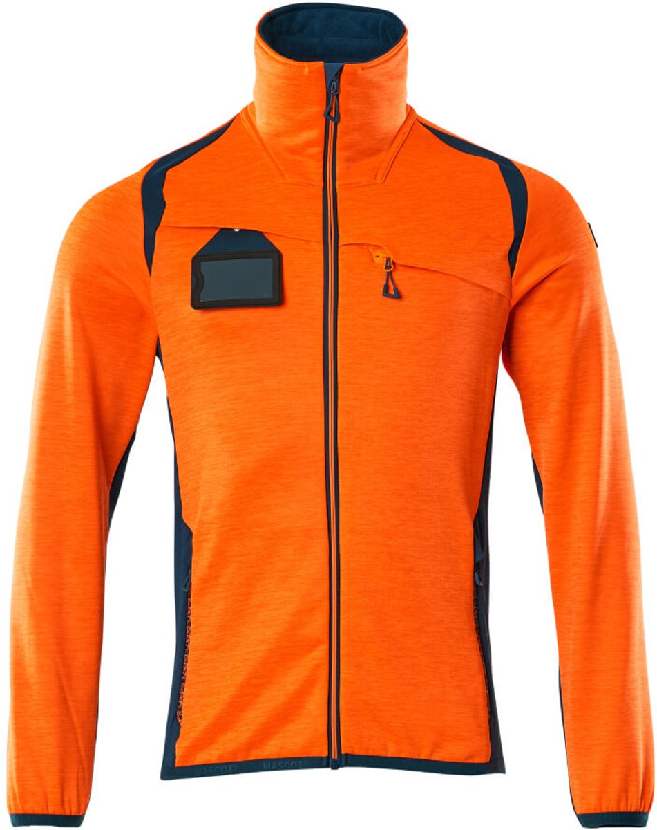Mascot Accelerate Safe Fleecetrui met rits 19403-316 - hi-vis oranje/donkerpetrol - 3XL