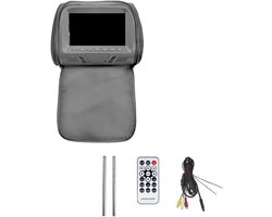 Auto Hoofdsteun Monitor - Autoscherm Kussen - Reizen Vermaak - Universeel 7 Inch - 273x18x124cm - Grijs