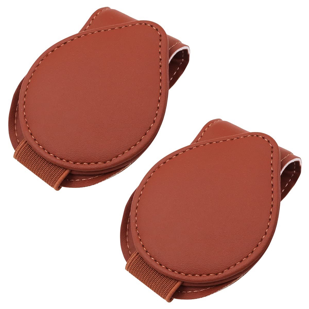 Dailygoods- Zonnebril Houder Auto - Zelfklevend - Zonnebrilhouder - Zonnebril Standaard - Multifunctioneel - Hoogwaardig PU-leer - Compact formaat 4,3x2,7 inch - Brilclip