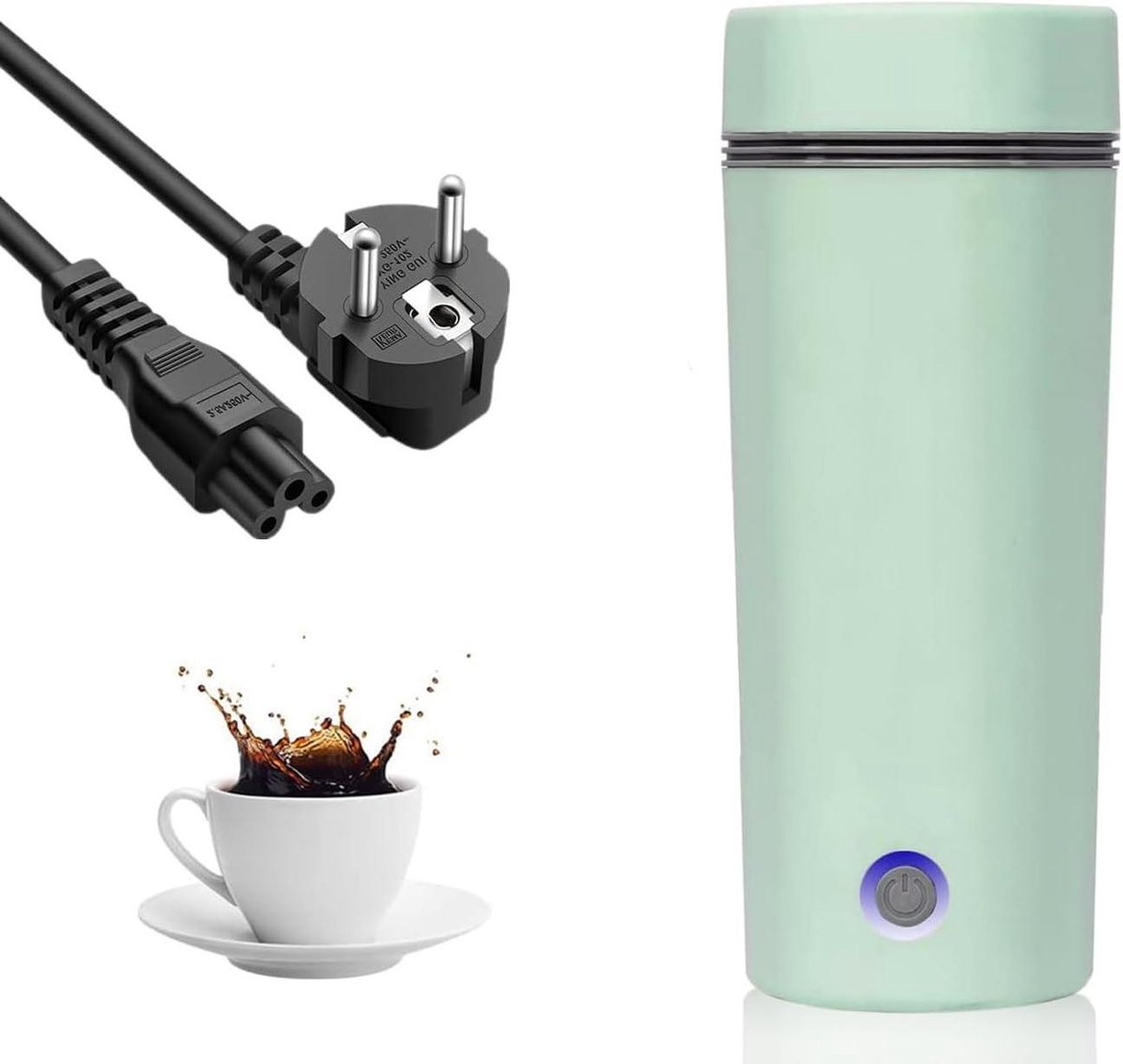 Mini Waterkoker - Draagbare Ketel - Warme Dranken Maken - 3-in-1 Thermosfunctie - 350 ml - Groen