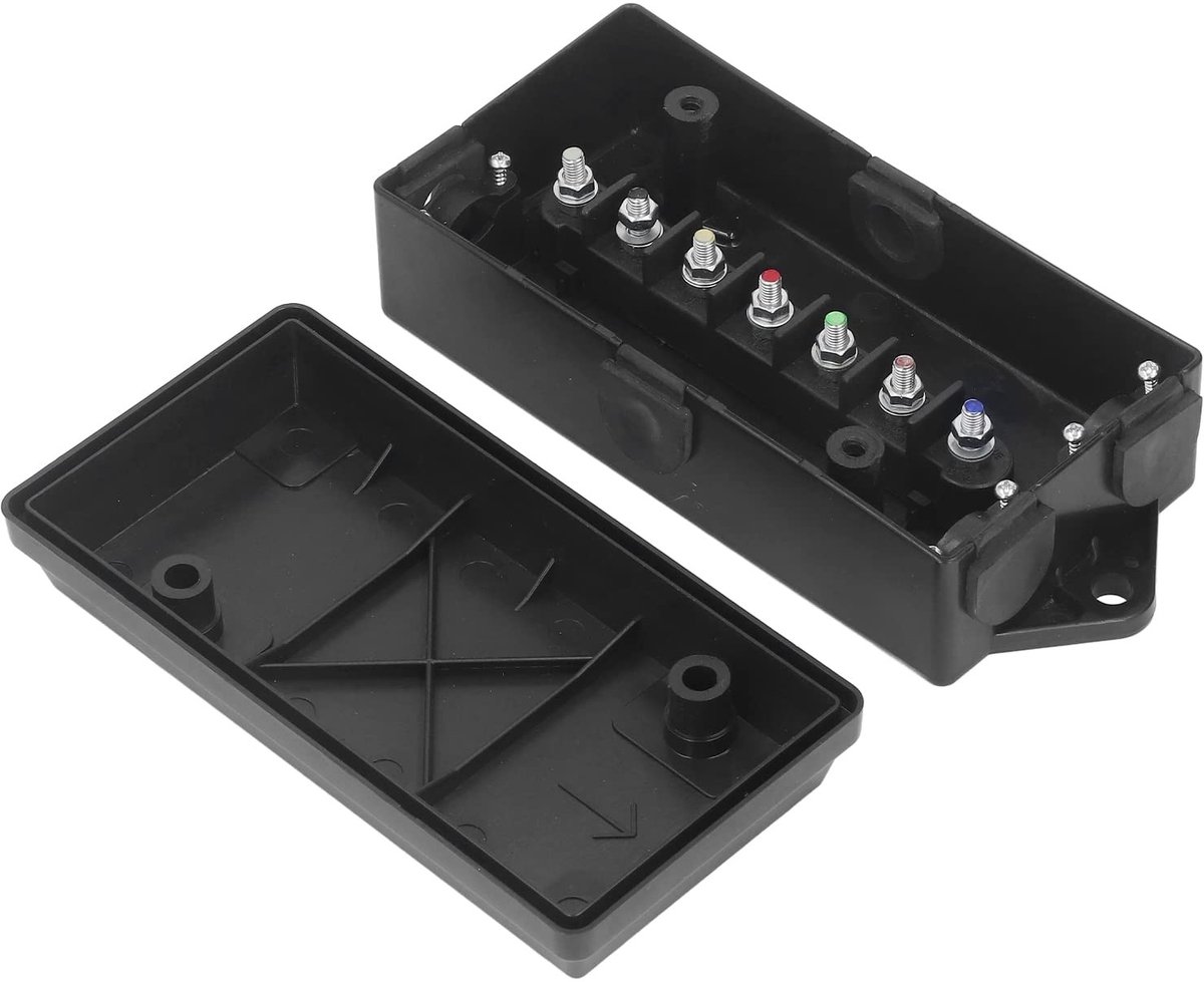Dailygoods- Aansluitdoos Waterdicht - 7-weg Aansluitdoos - Distributieblokdoos - Aanhangwagen Connector - ABS Materiaal - Veiligheid en Duurzaamheid - Distributieblok