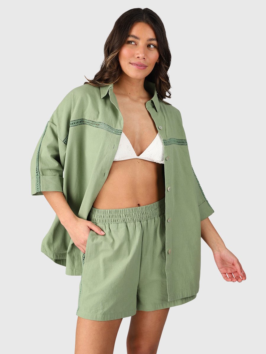 Brunotti Candice Korte Broek Dames 100% Katoen – M Eucalyptus