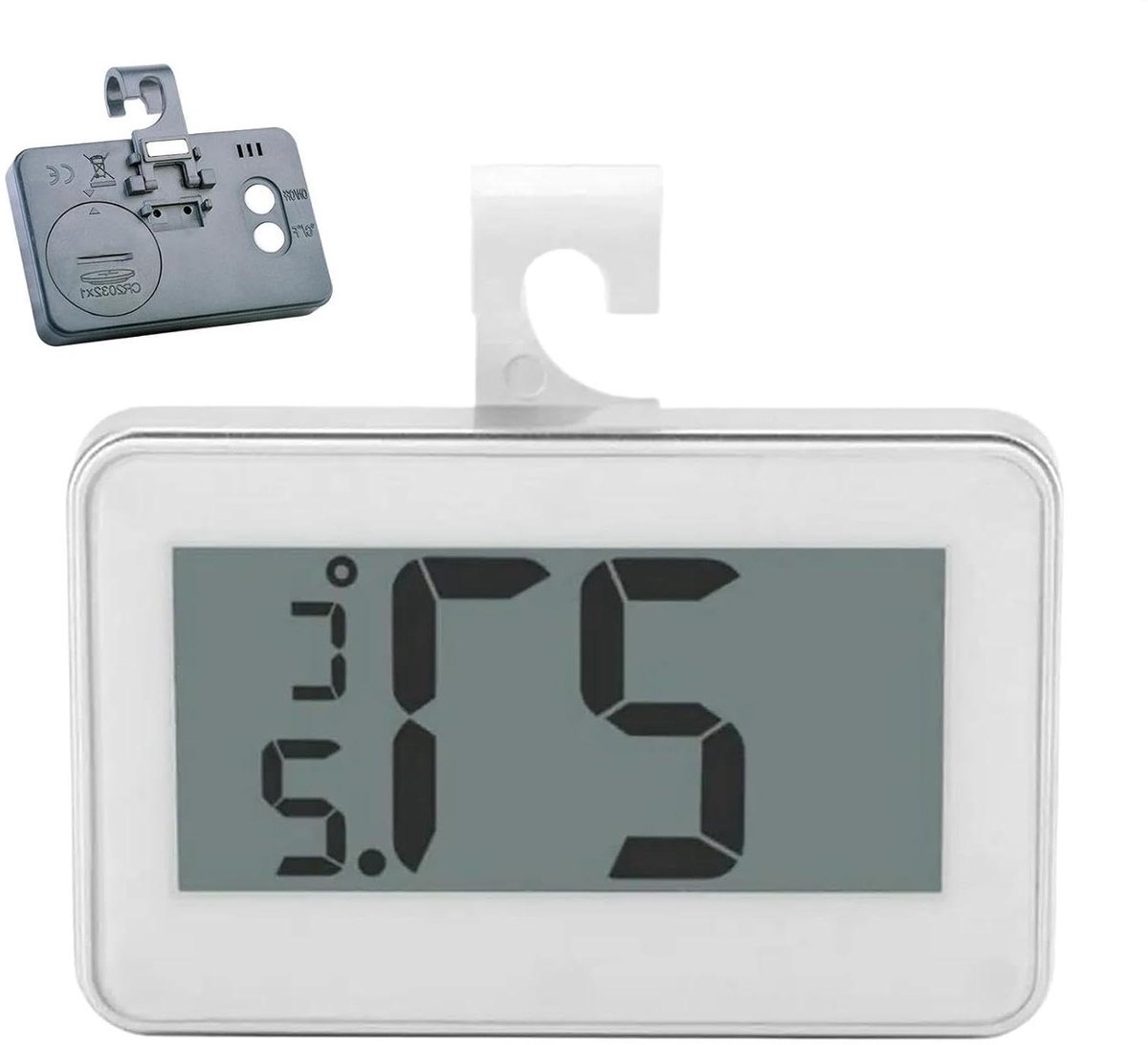 Digitale Koelkast Thermometer - Vriezer Monitor - Voedsel Bewaren - Waterdicht Ontwerp - 7 cm - Wit