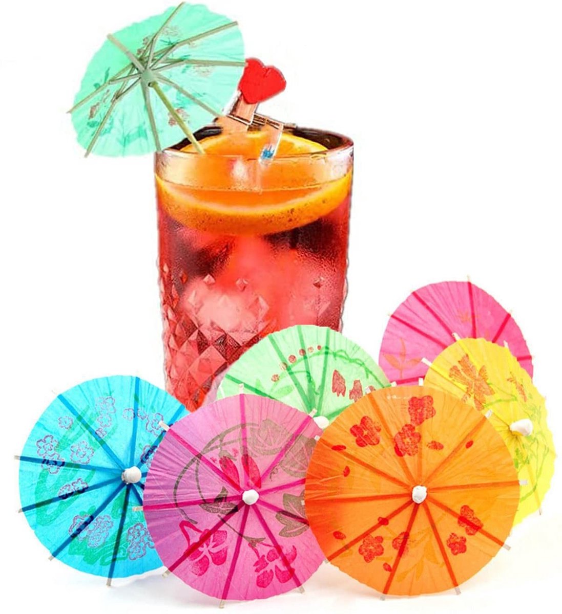 Dailygoods- Cocktailparaplu's 50 stuks - Tropische kleuren - Cocktailtoppers - Decoratie drankjes - Feestprikkers - Lichtgewicht - Milieuvriendelijk - Cocktaildecoratie