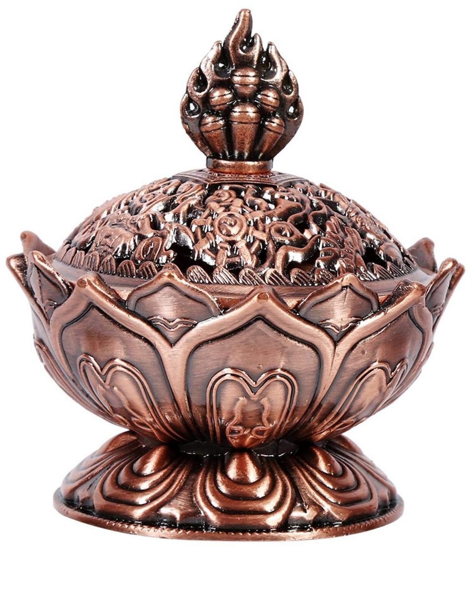 Dailygoods- Wierookbrander Vintage - Wierookhouder - Backflow - Zinklegering - Handgemaakt - Decoratie voor Ontspanning