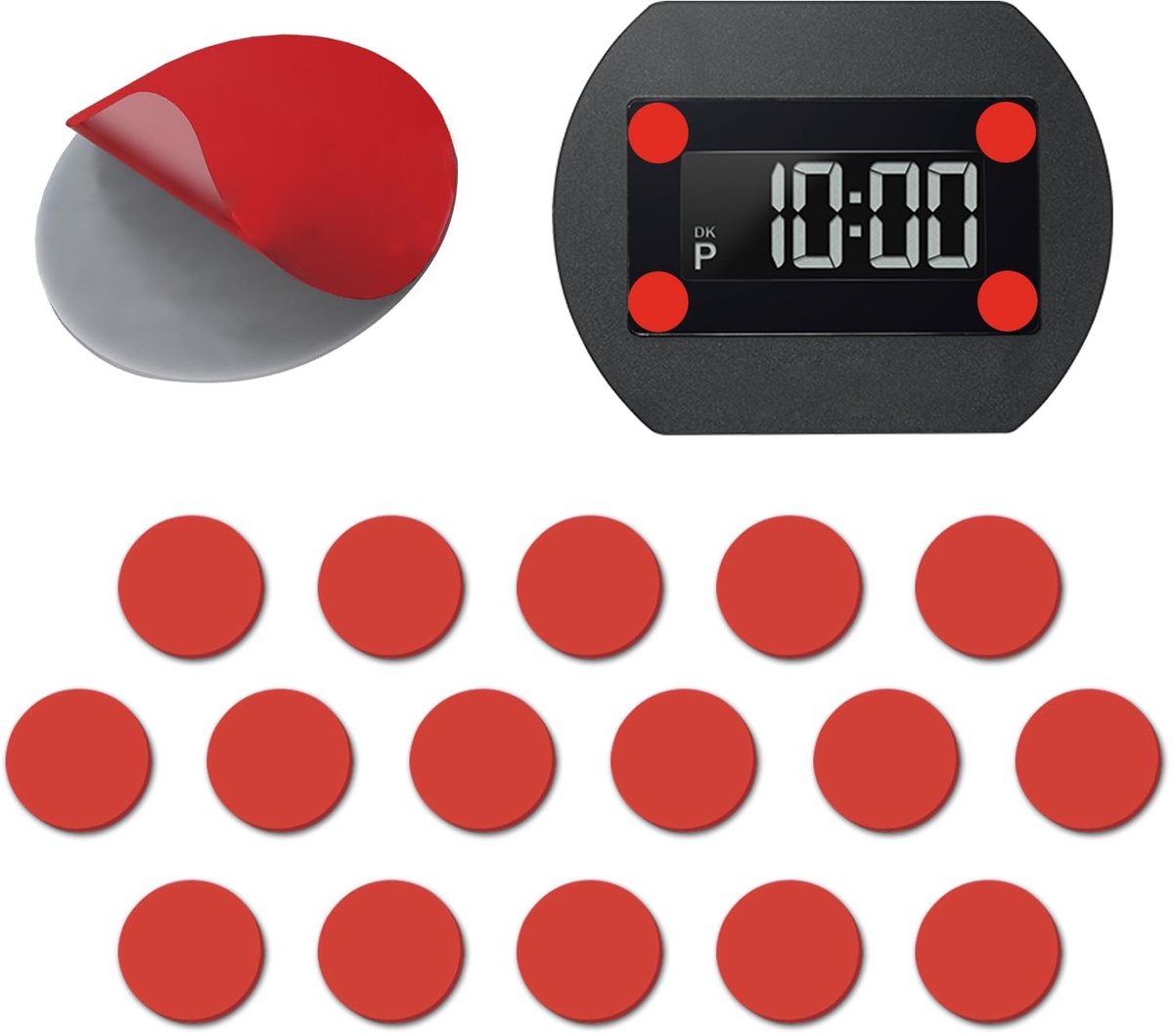 Dailygoods- Kleefpads 16 stuks - Dubbelzijdige Kleefpads - Sterke Hechting - Zelfklevende Stickers - Voor Autoaccessoires - Eenvoudige Installatie - Plakstrips
