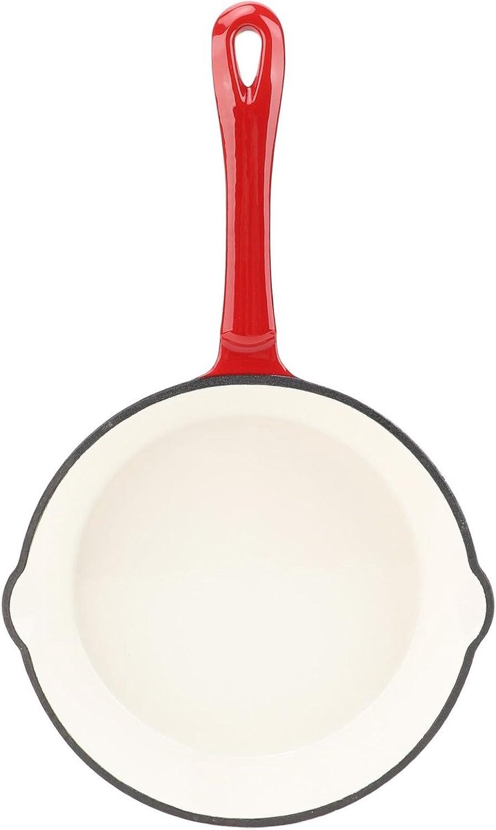 Gietijzeren Pan - Koekenpan - Thuis Koken - Geglazuurde Afwerking - 20 Cm - Zwart