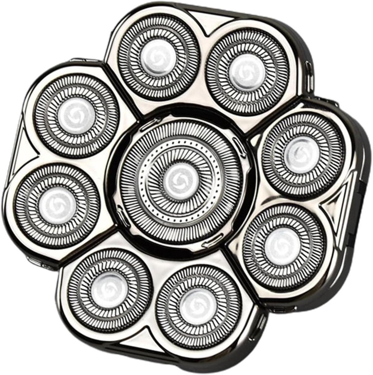 Scheerapparaat Vervangkoppen - Scheerhoofden Set - Glad Scheren - 9-Koppig Ontwerp - 3.54x3.54in - Zilver Zwart