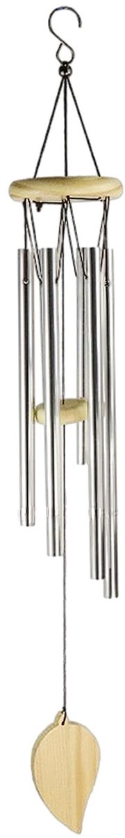 Dailygoods- Windgong Zilveren Metaal - Diepe Toon - Aluminium Buizen - Geschikt Voor Terrassen - Interieur Decoratie - 75 x 9 cm - Windspel