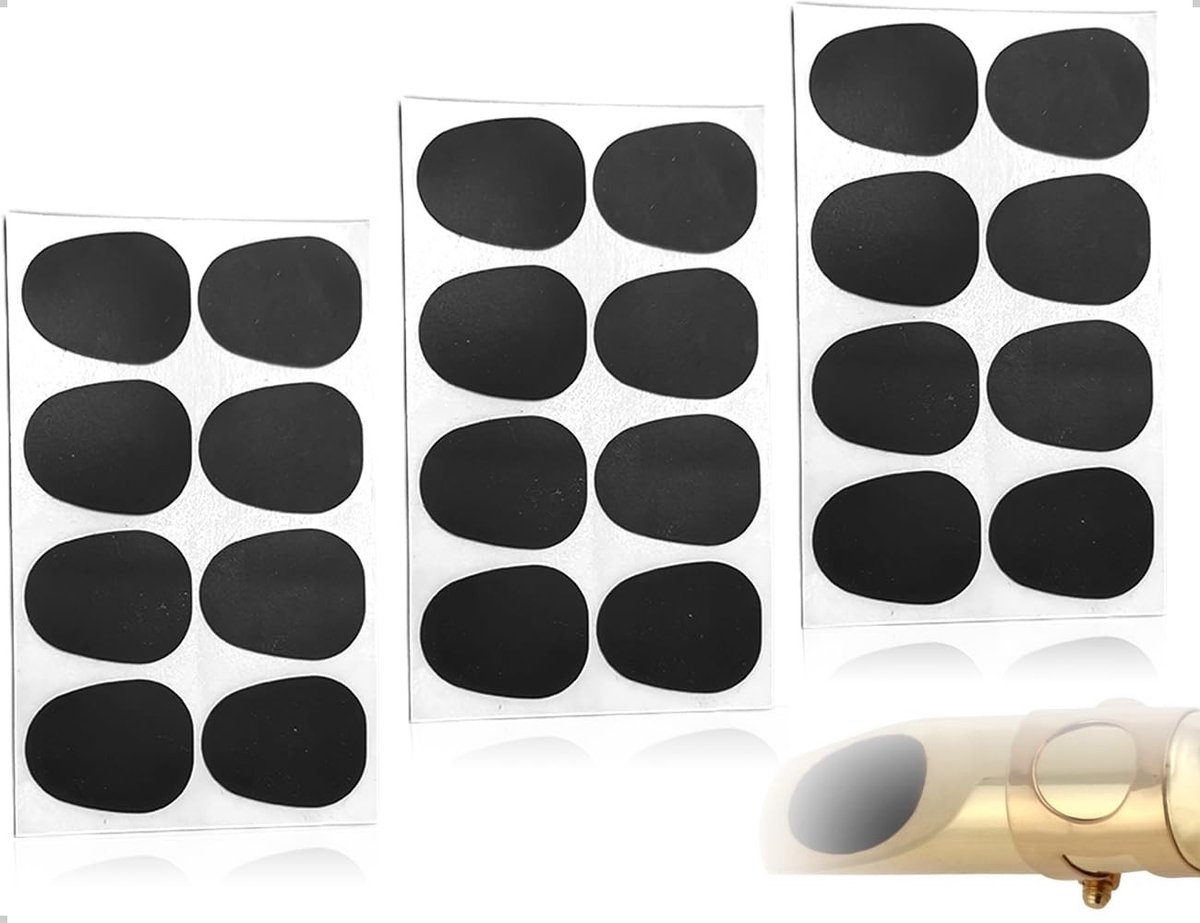 Dailygoods- Mondstukpads 24 Stuks - Klarinet/Saxofoon Mondkussens - Rietjes voor Altsaxofoon/Tenorsaxofoon - Siliconen Antislip - Duurzaam en Zelfklevend - Saxofoonmondstuk