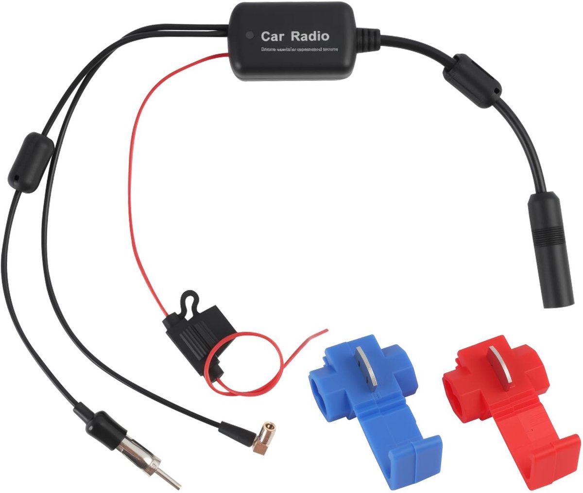 Dailygoods- Antenneversterker 22 dB - Antenneversterker Autoradio - DAB Splitter - FM/AM Ondersteuning - Signaalversterker - Compatibel met Meeste Voertuigen
