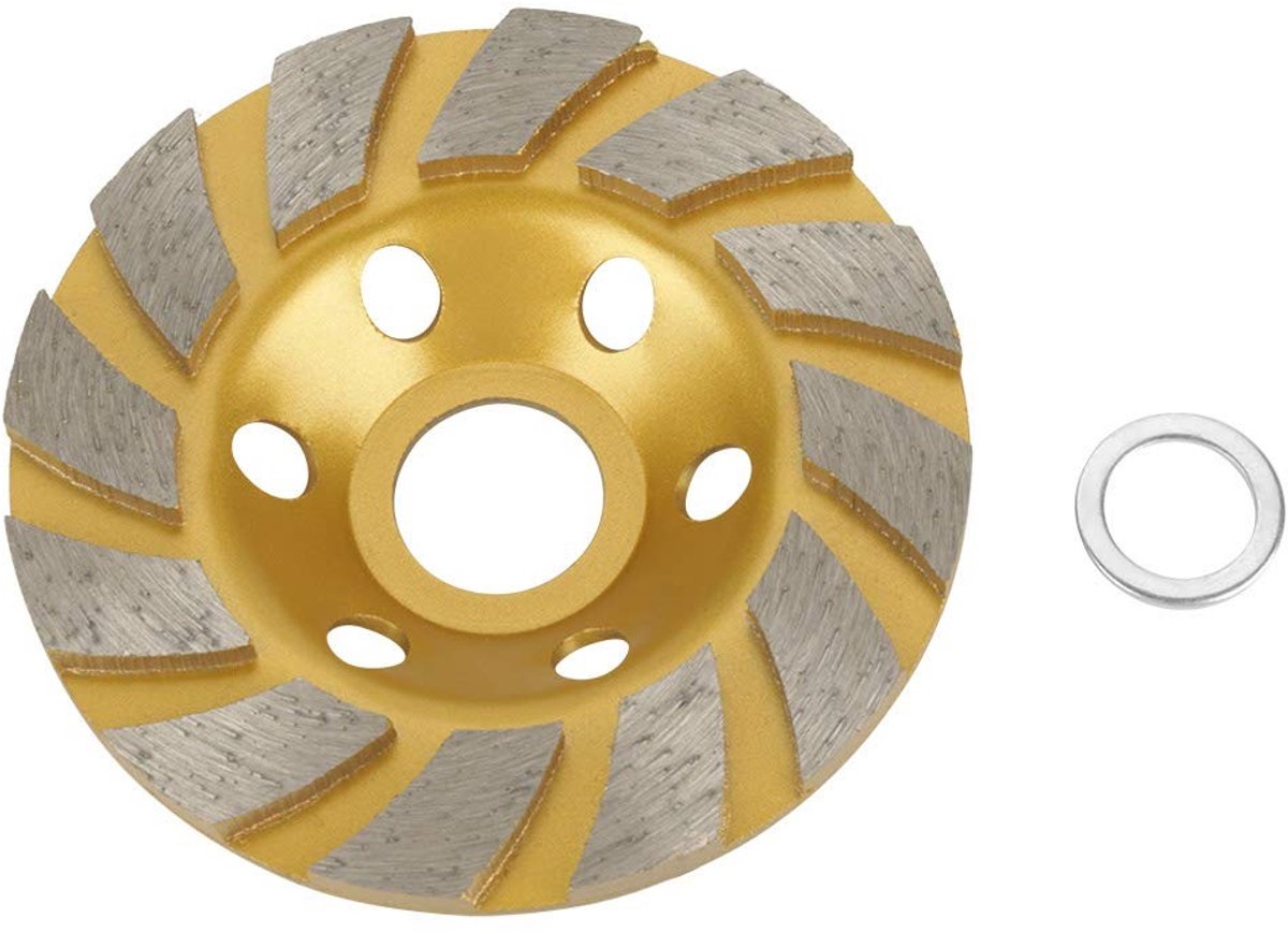Dailygoods- Diamantslijpschijf 100 mm - Slijpschijf voor beton - 6 gaten - Dikte 4,5 mm - Binnendiameter 22,23 mm - Duurzaam slijpresultaat