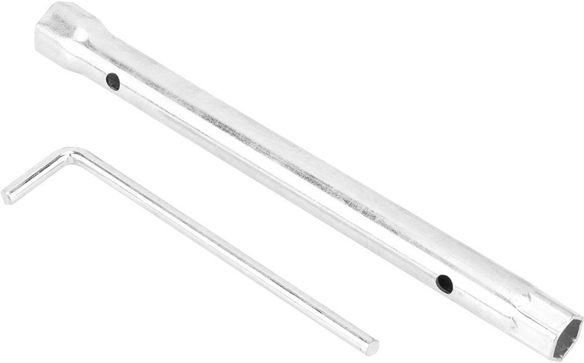 Dailygoods- Bougie Dopsleutel 16mm/21mm - Dubbelkops - Verlengstuk 170mm - Chroom-vanadiumstaal - Sterke compatibiliteit - 275mm lengte - Bougiesleutel
