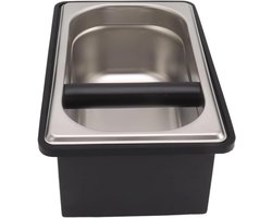 Tik op Koffie Knockbox, Roestvrij Staal Espresso Container voor Koffiedik, met Kloppende Bar en Antislip, Barista Accessoires, L