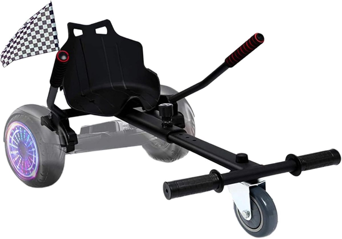 Hoverboard stoel - Zitbevestiging kart - Verbeter rijervaring - Verstelbare lengte - 79-99 cm - Zwart