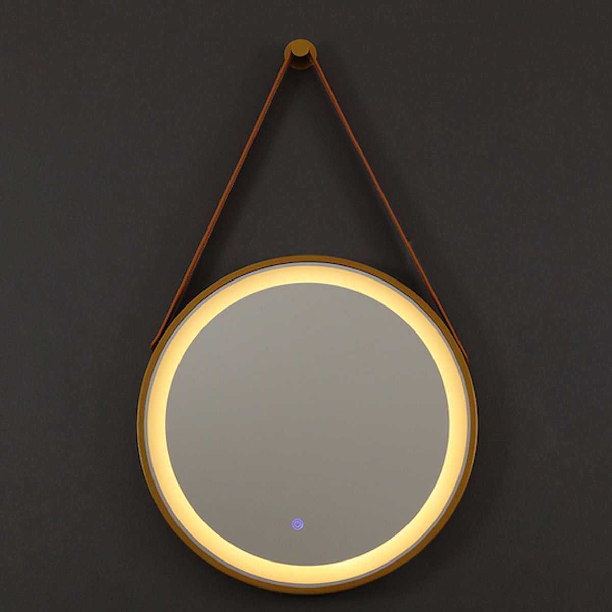 LINEA UNO - Kairo 60 x 60 - Goud - Spiegel - Rond - LED-verlichting (dimbaar) - Anti-condens - 301689