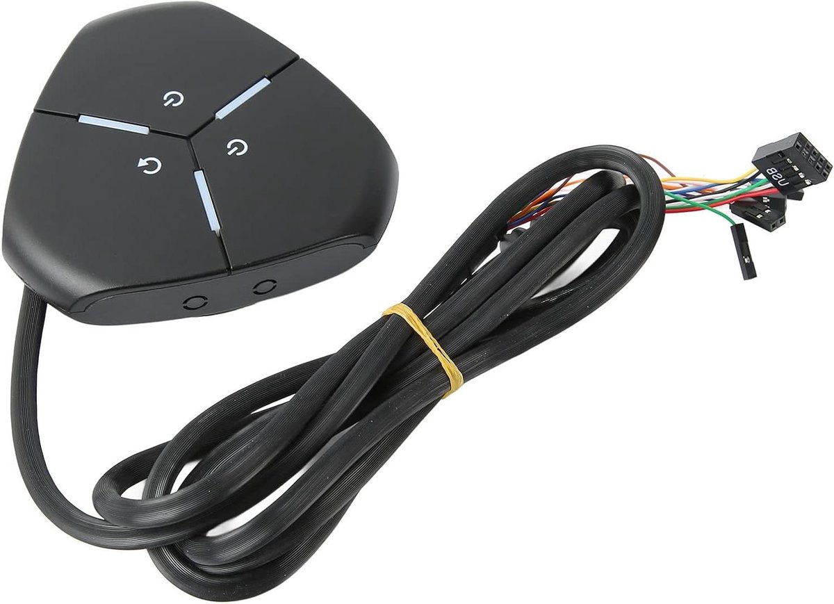 Desktop PC Knop - Externe Aan/Uit - Gemakkelijk Opstarten - Met USB Poorten - Compact Ontwerp - Zwart