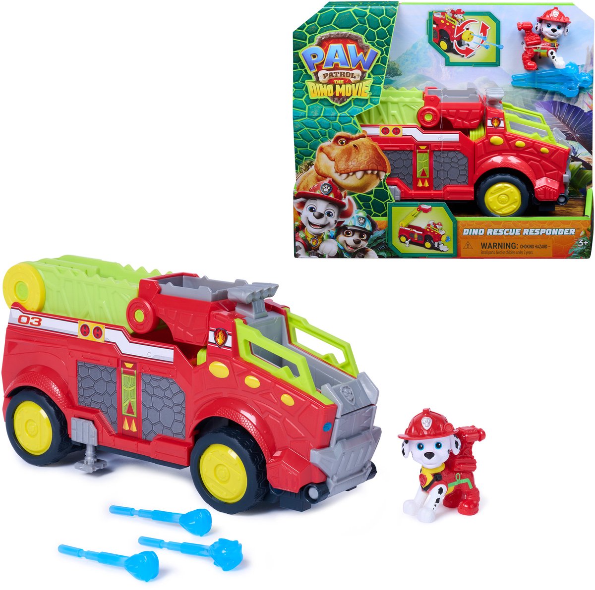 PAW Patrol - De Dino Film - Marshall's Brandweerwagen - Speelgoedbrandweerwagen van meer dan 25,4 cm — cadeau in Spellen & Speelgoed - foto 4