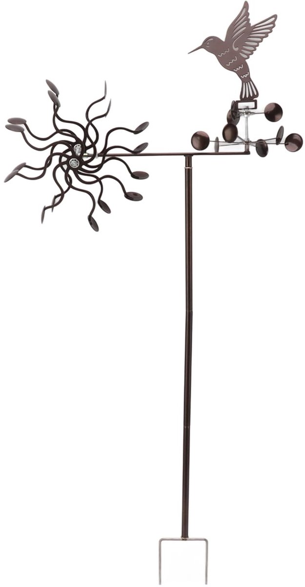 Dailygoods- Windmolen Stevige Metalen Constructie - Tuindecoratie Buiten - Windspinner - Tuinbeelden - Buiten Decoratie - Stabiele Rotatie