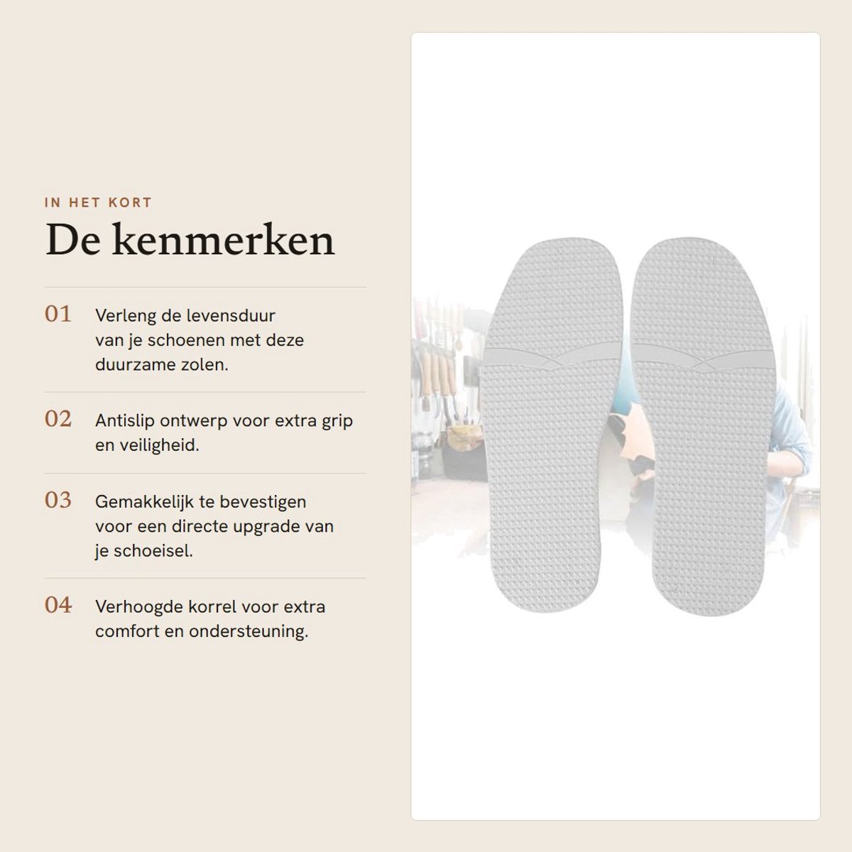 Dailygoods- Schoenen Zool 3mm Dikte - Verhoogde Korrel - Antislip - Slijtvaste Rubber - Bescherming - 1 Paar Zolen - Schoenzolen