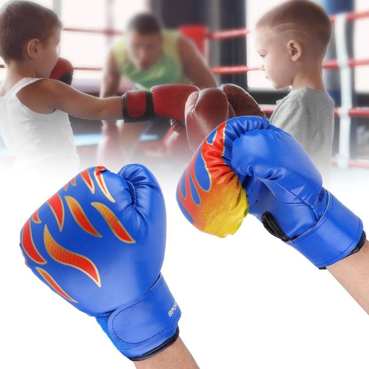 Dailygoods- Bokshandschoenen Kinderen - Verstelbare Klittenbandsluiting - Duurzaam PU - Ergonomisch Ontwerp - Voor Muay Thai/Kickboksen - Bescherming Pols - Vechtsporthandschoenen