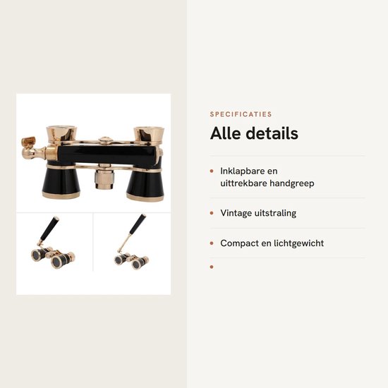 Dailygoods- Opernglas Compact - Inklapbare Handgreep - Lichtgewicht - Vintage - Theaterverrekijker - Duurzaam Ontwerp - Verrekijker van Dailygoods — afbeelding 2