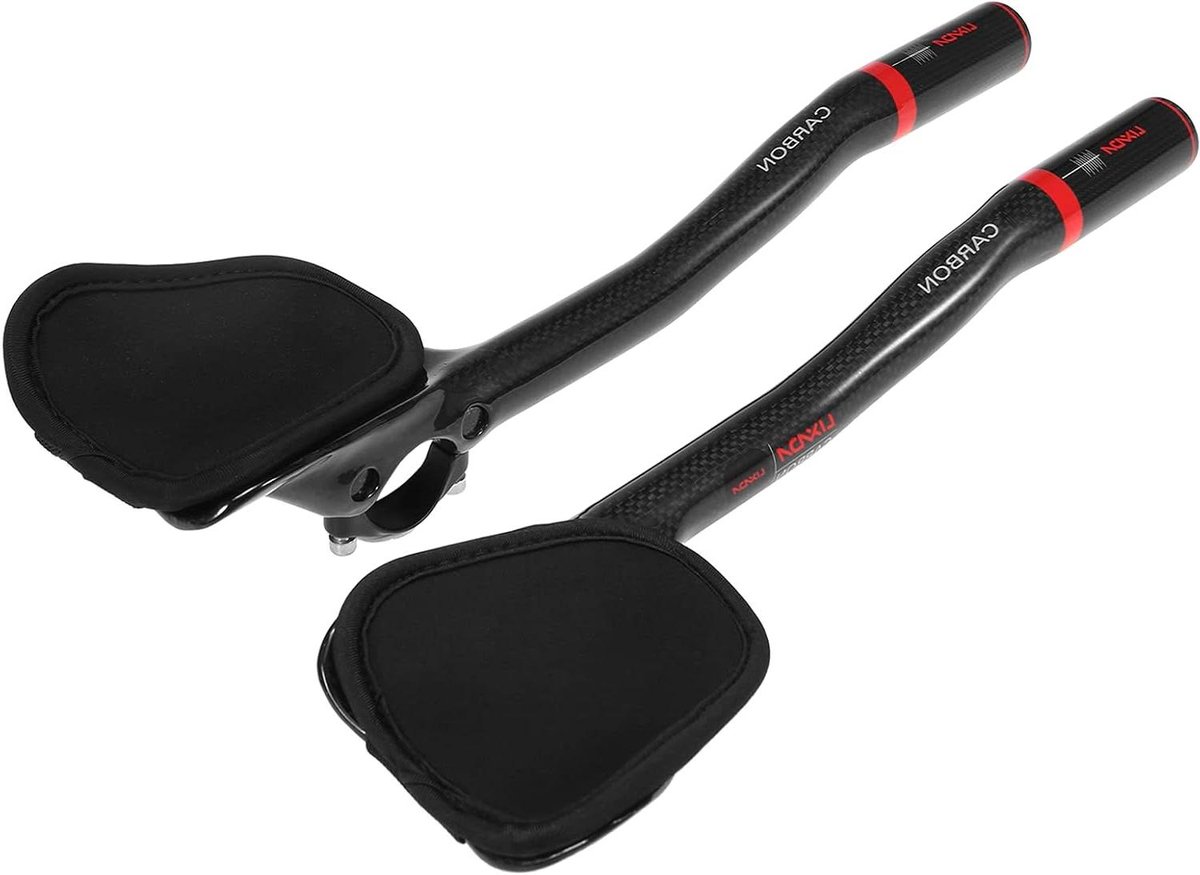 Fiets Stuur - Aero Bars - Comfortabel Fietsen - Volledige Koolstofvezel - 35cm Lengte - Rood