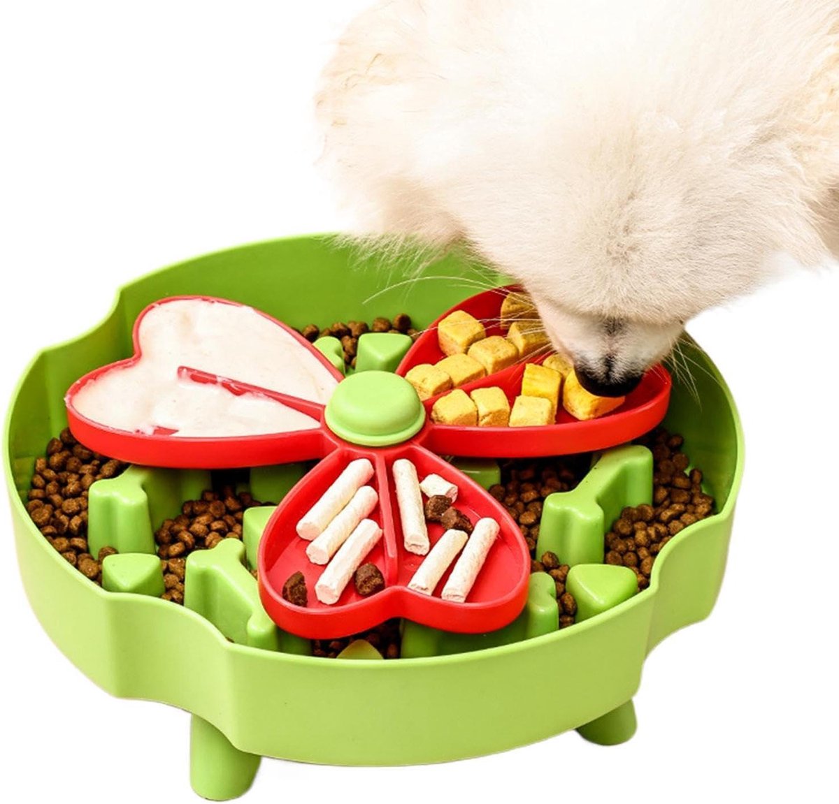 Slowfeeder Bak - Puzzel Voerbak Hond - Verrijking Huisdier - Anti-Choke Design - 25x25x9 cm - Groente