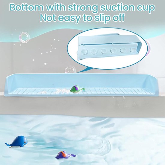 Tub Topper, Badspeelgoedhouder, Tub Speelplank voor kinderen, Badkuip Zijspatschermbak, Peuterbadkamerbenodigdheden, Leuke badtijd voor peuters Baby (Blue) — afbeelding 2