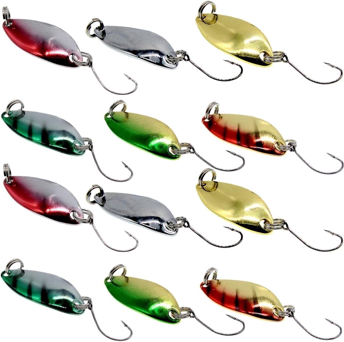 Forelaas, forellepel met enkele haak, hengellepel van metaal, visaas, kunstaasset voor snoek, forel, baars, 3 g/3 cm