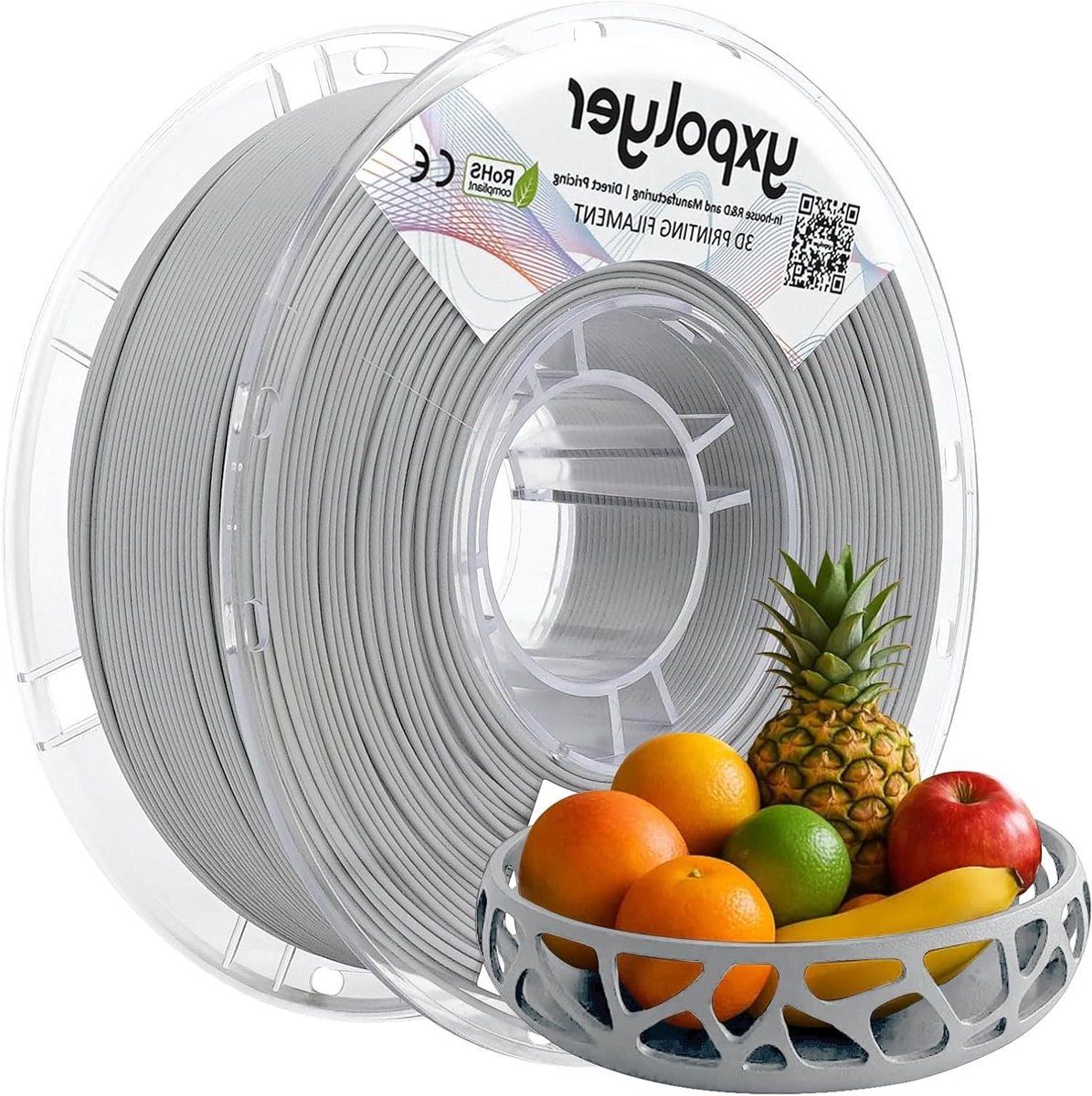Flexibel PLA Filament - Zacht Materiaal - 3D Printen - Hoge Taaiheid Elasticiteit - 1 kg 1.75 mm - Licht Wit