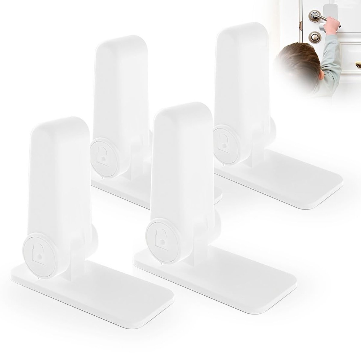 Dailygoods- Kinderslot - Set van 2 Stuks - Kinderbeveiliging - Deurgreep - Zelfklevende Deurgreep - Hoogwaardig ABS - Eenvoudig te Installeren - Deurslot