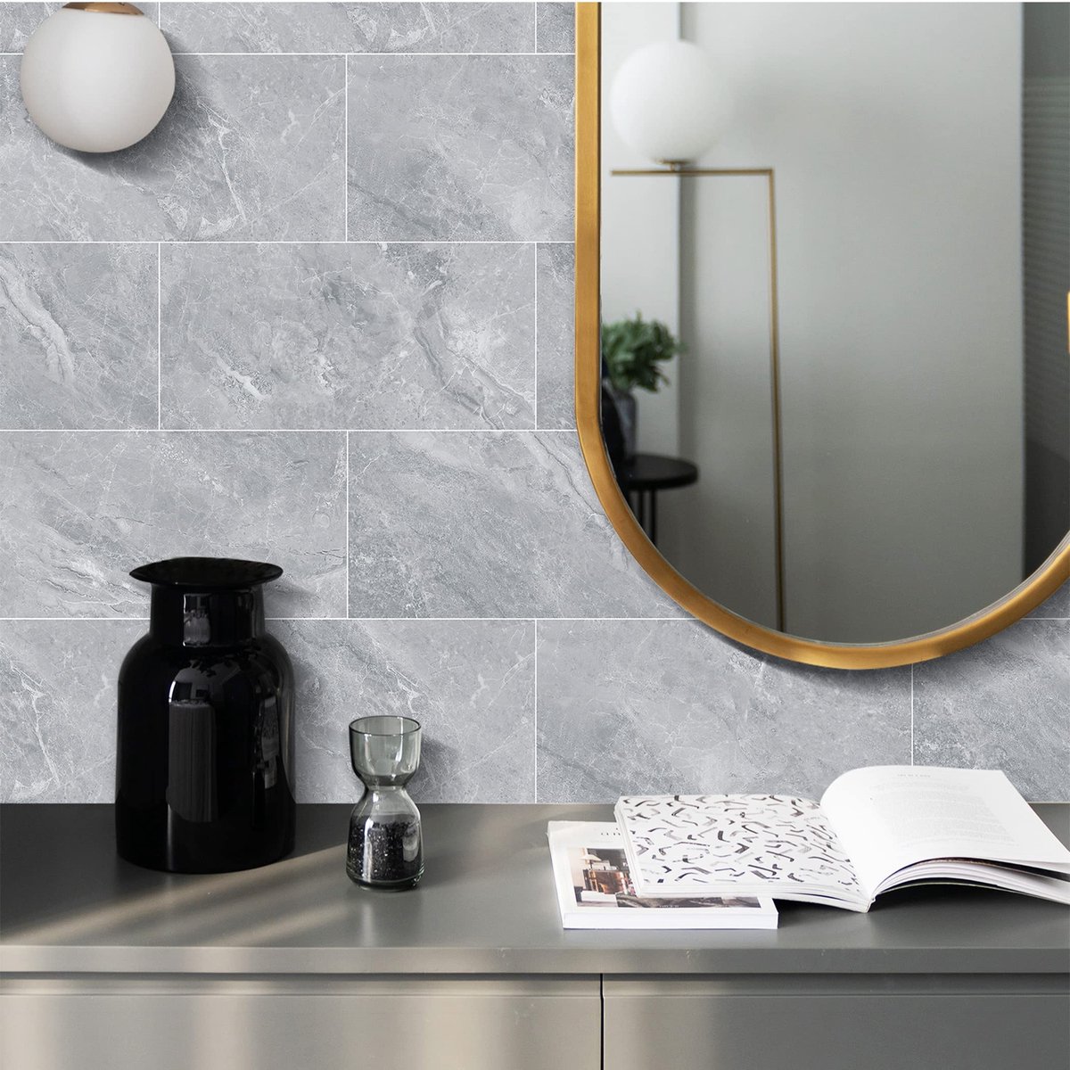 Dailygoods- Marmer Tegels - 12 Stuks - Zelfklevend - Waterdicht - DIY Decoratie - Makkelijk aan te brengen - Verbeterde Hechting - Wandtegels