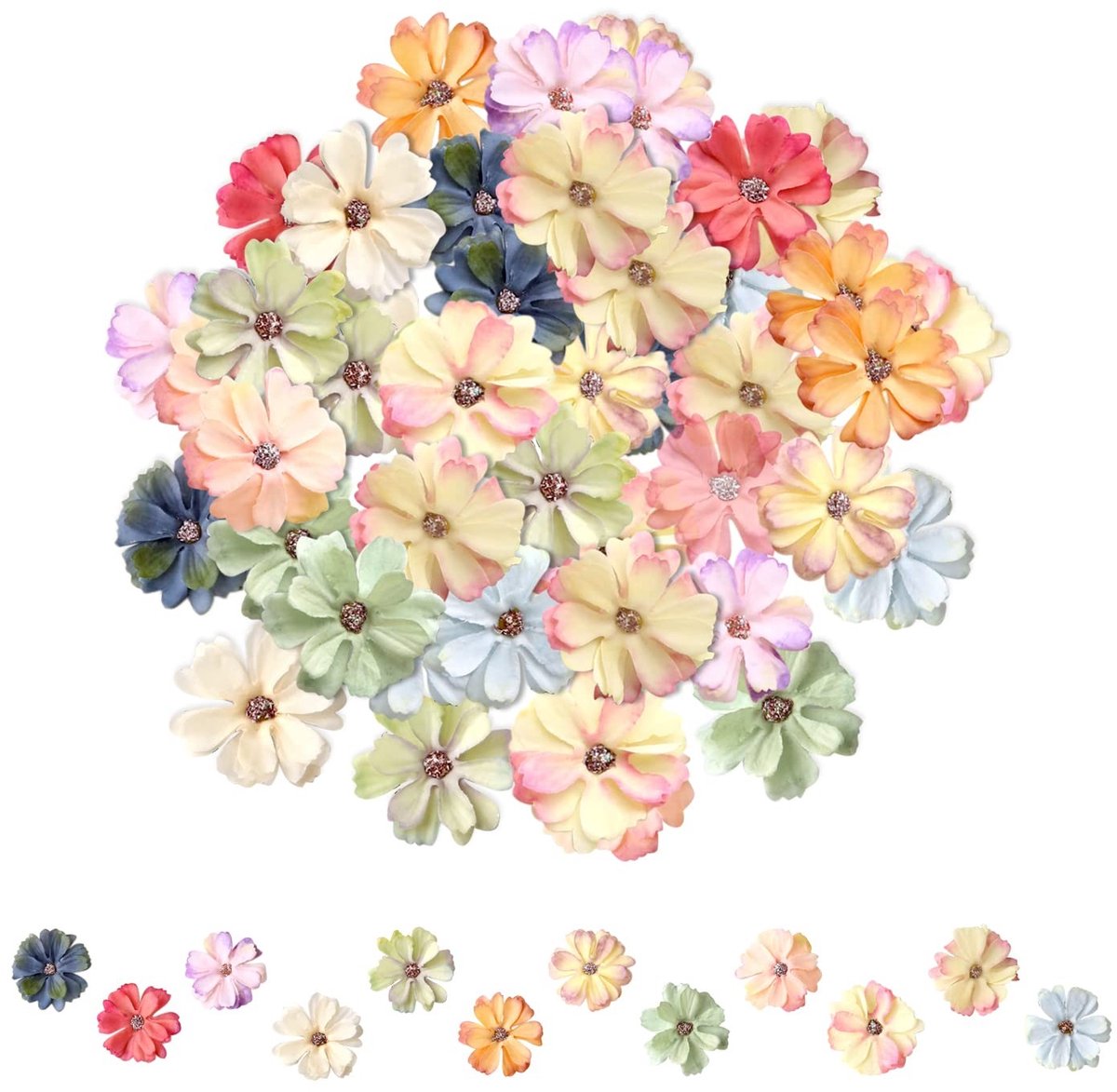 Dailygoods- Kunstbloemkoppen 60 stuks - Handgemaakte Decoraties - Bruiloft/Feest Versierin