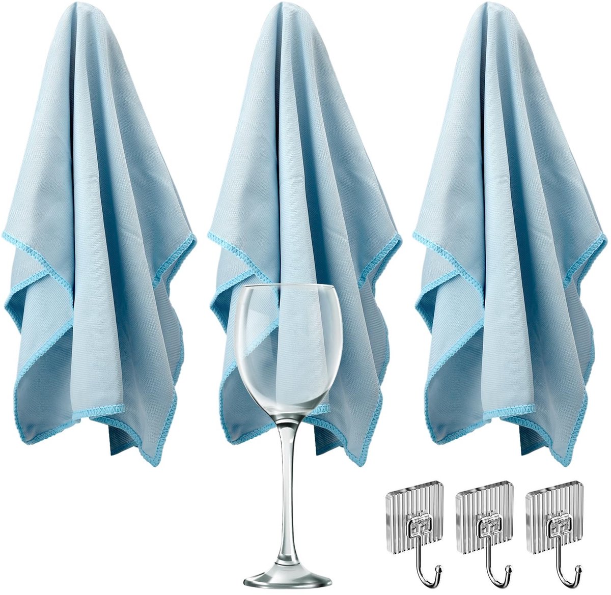 Dailygoods- Polijstdoek Set van 3 - Microvezel - Pluisvrij - Krasvrij