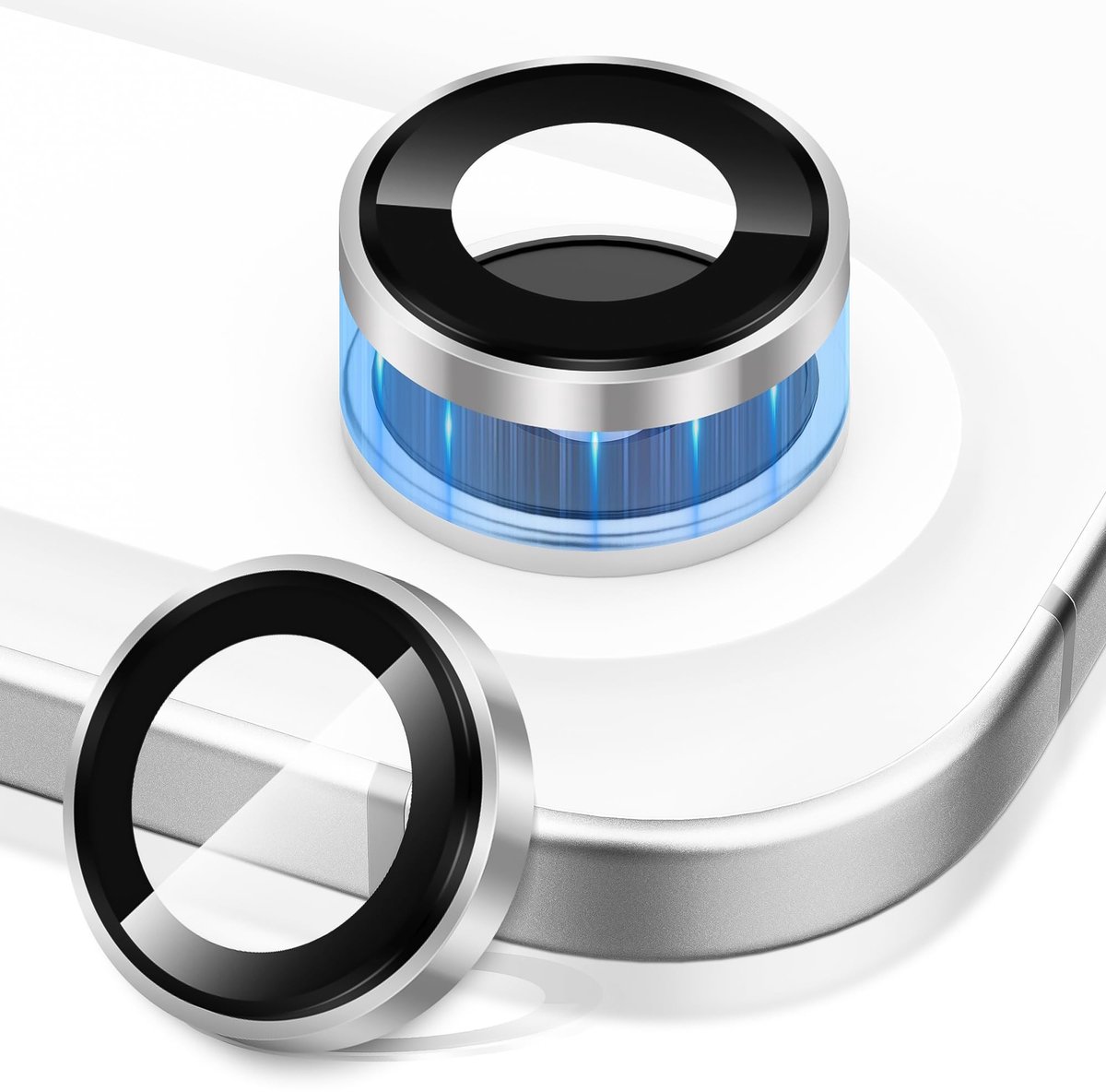 Dailygoods- Lensbeschermer HD Glas - Camera Protector iPhone 17 - Aluminium Frame - 2 Stuks - Schokbestendig - Convex Platform