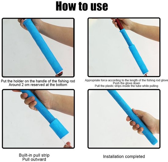 Dailygoods- Hengelhandvat Antislip - Siliconen Hoes - Bescherming voor 13mm-37mm Visstokken - Slijtvast - Nachtlichtfunctie - Verbeterde Grip - Hengelgreep van Dailygoods — afbeelding 5