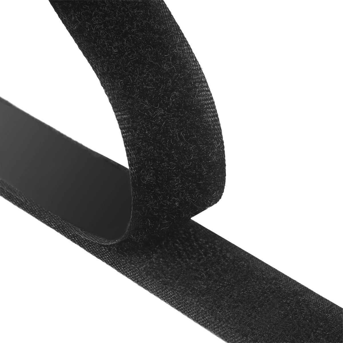 Dailygoods- Zelfklevende Klittenband - Dubbelzijdig - Herbruikbaar - 1 m lang x 20 mm breed - Zwart - Sterke Bevestiging - Haak-en-lus Tape