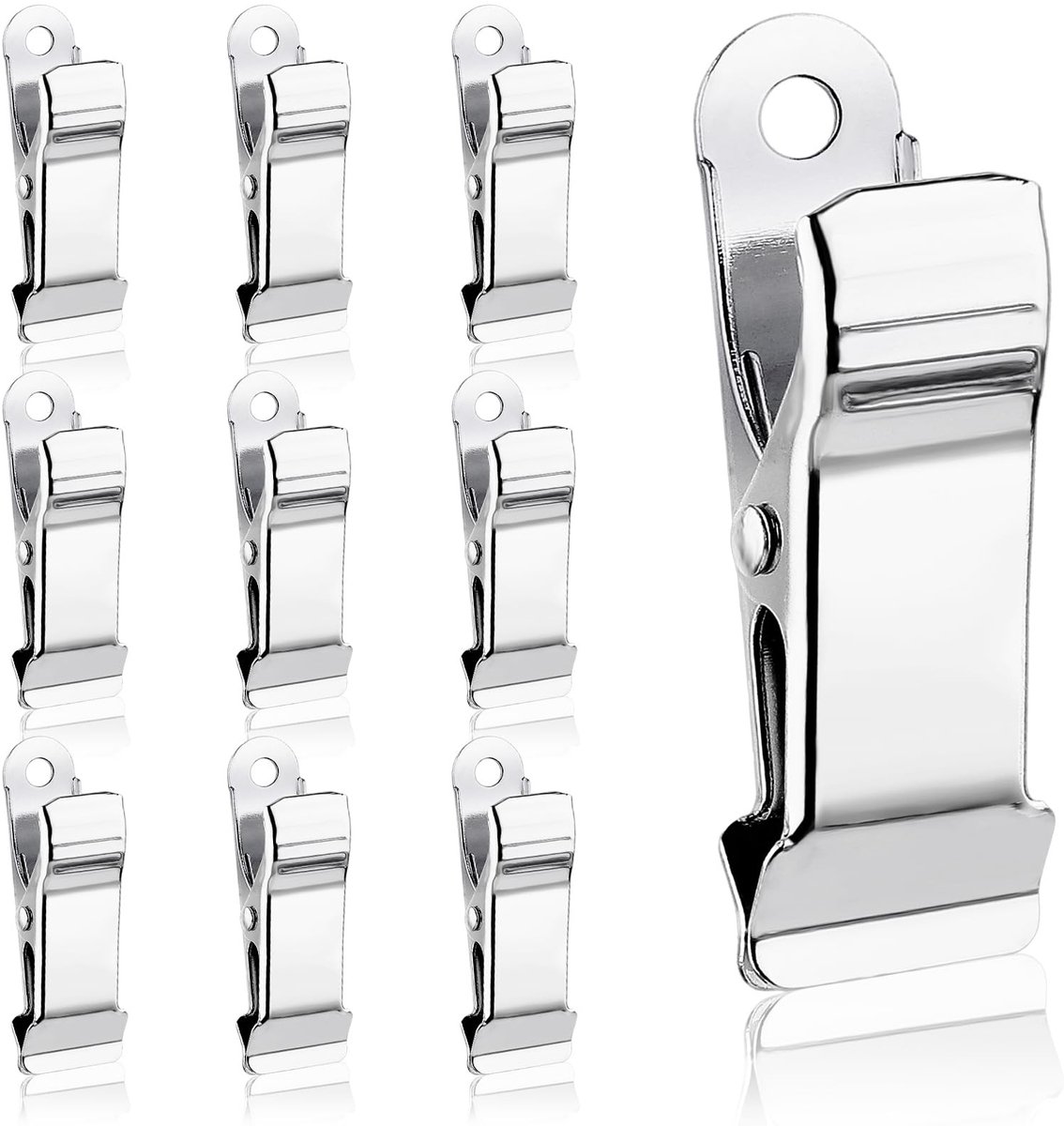 Dailygoods- Mini Klemmen 10 Stuks - Metaal - Voor Gordijnen/Schilderijen/Hobby - 4x1.2 cm - Zilver - Handig voor Klussen - Crocodile Clips