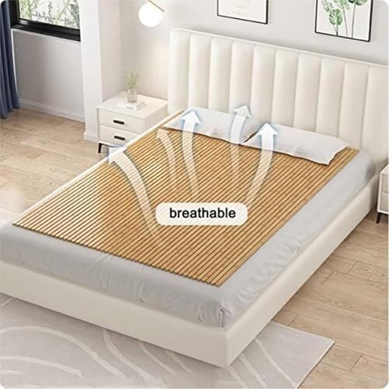Zomer Slaapmat - Koelmatras Hout - Koel Slapen - Natuurlijk Bamboe - 100x200 CM - Houtkleur — afbeelding 3