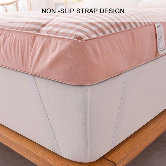 Japanse Vloermatras - Opvouwbare futon - Comfortabel slapen - Drukverlagend ontwerp - 100x200cm - Roze Plaid — afbeelding 5