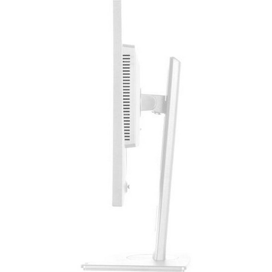Wit 27-inch iiyama ProLite monitor met een verstelbare standaard, gezien vanaf de zijkant.