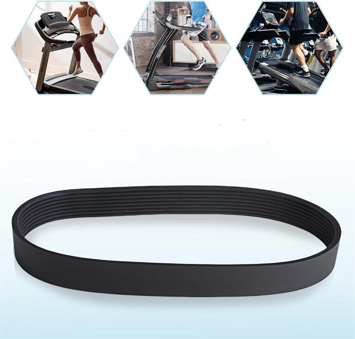 Loopband Riem - Aandrijfriem Fitness - Stabiele Oefening - Gelijkmatige Krachtoverbrenging - 431mm Lengte - Zwart