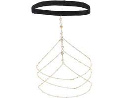 Boho Ketting met Kristallen en Waterdiamanten, Sexy Beenornament voor Vrouwen, Perfect voor Strand en Bikini, 45 EU, Niet-Edelmetaal